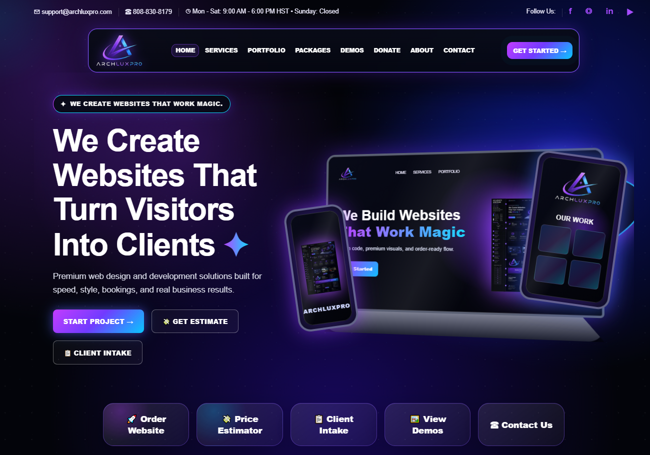 ArchLuxPro live website screenshot